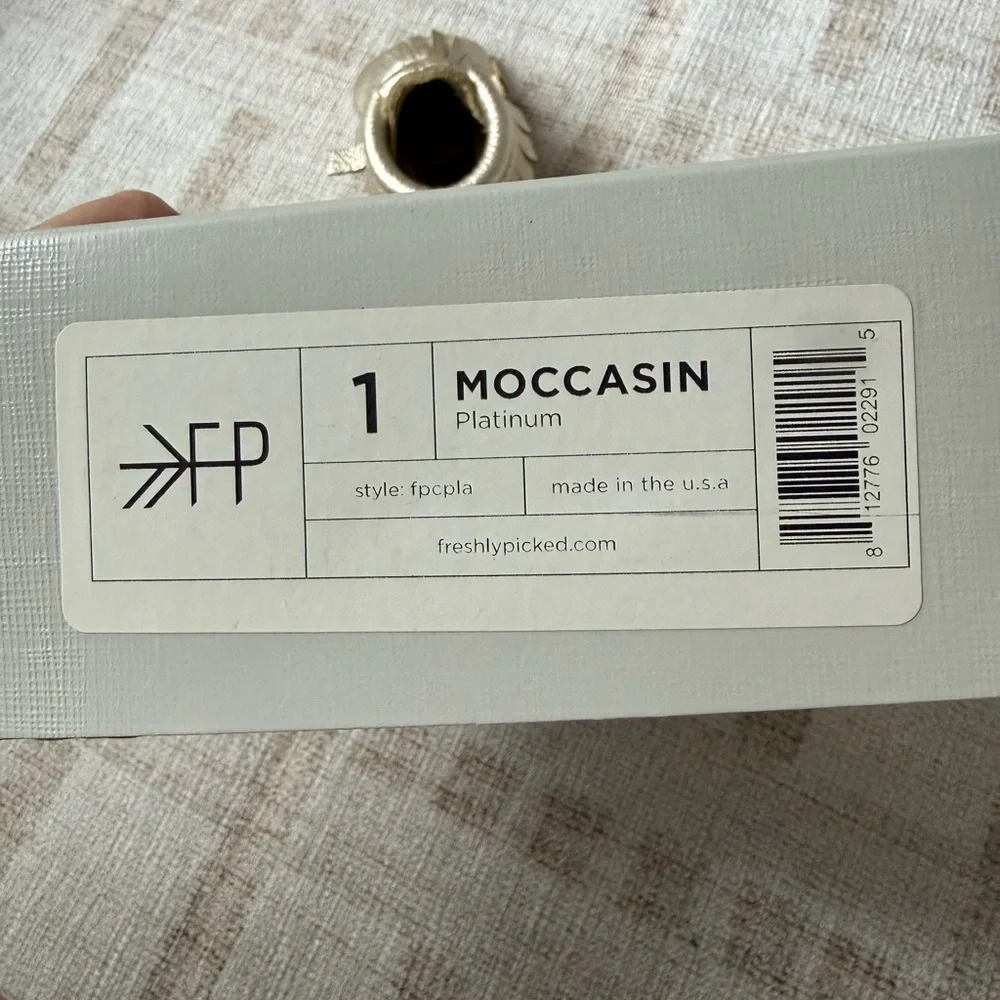 NEW Freshly Picked Newborn Moccasins with Fringe Platinum